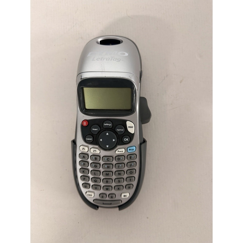 DYMO LetraTag LT-100H Handheld Label Maker Silver - Tested & Working With Cradle
